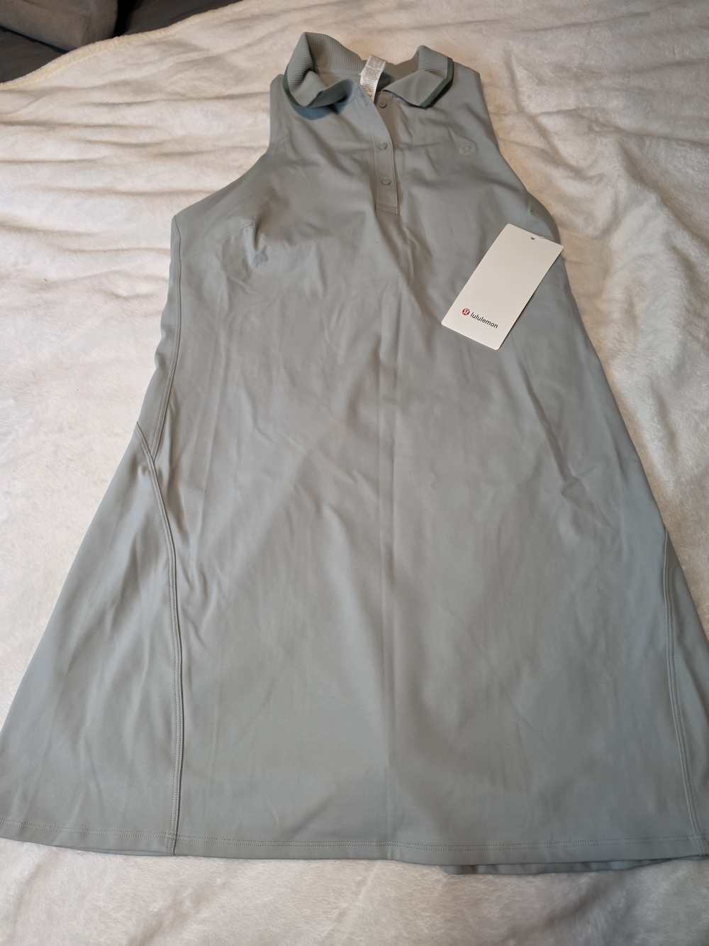 lululemon sleeveless Polo Tennis Dress in muted sage